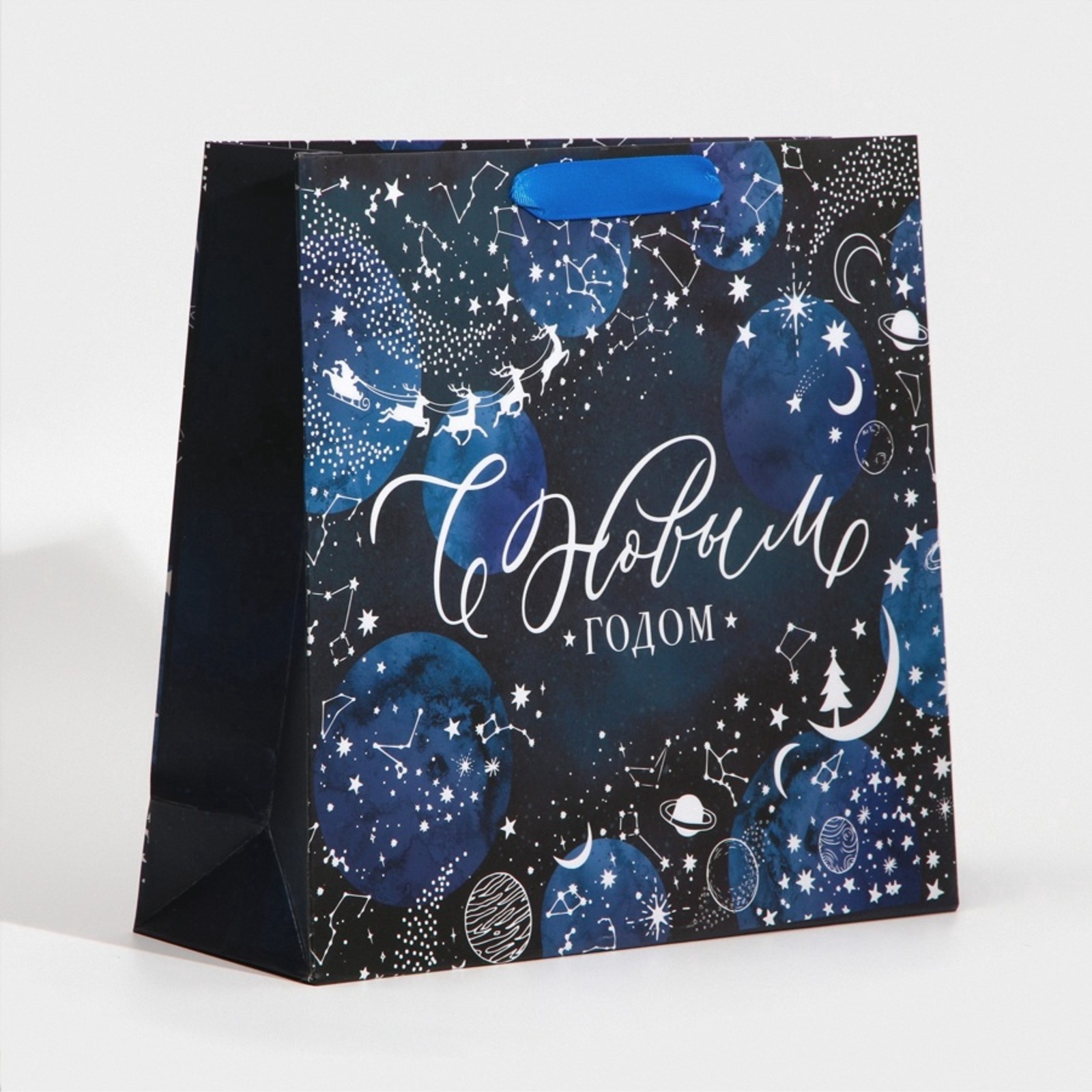 Пакет НОВОГОДНИЙ "Вошебная ночь" 30х26х9см 4843427