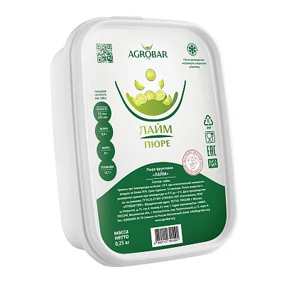 Пюре Лайм БЕЗ САХАРА с/м 250гр /12 Агробар