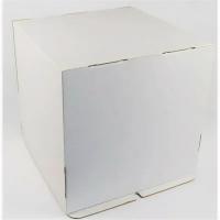 Коробка для торта 260х260х280 белая БЕЗ окна + донышко