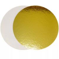 Подложка для торта  3.2мм d-340мм золото/белое круглая