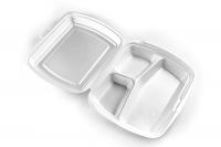Ланч-бокс 3 секц. вспененный 1/200шт КОРОБ