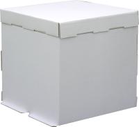 Коробка для торта 300х300х300 белая БЕЗ окна + донышко