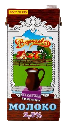 Молоко  2,5 % 1л /12 СТОП