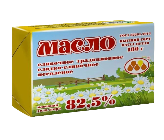 Масло сливочное Традиционное 82,5%  180гр /20  ЮГ