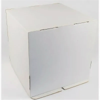 Коробка для торта 240х240х260 белая БЕЗ окна + донышко