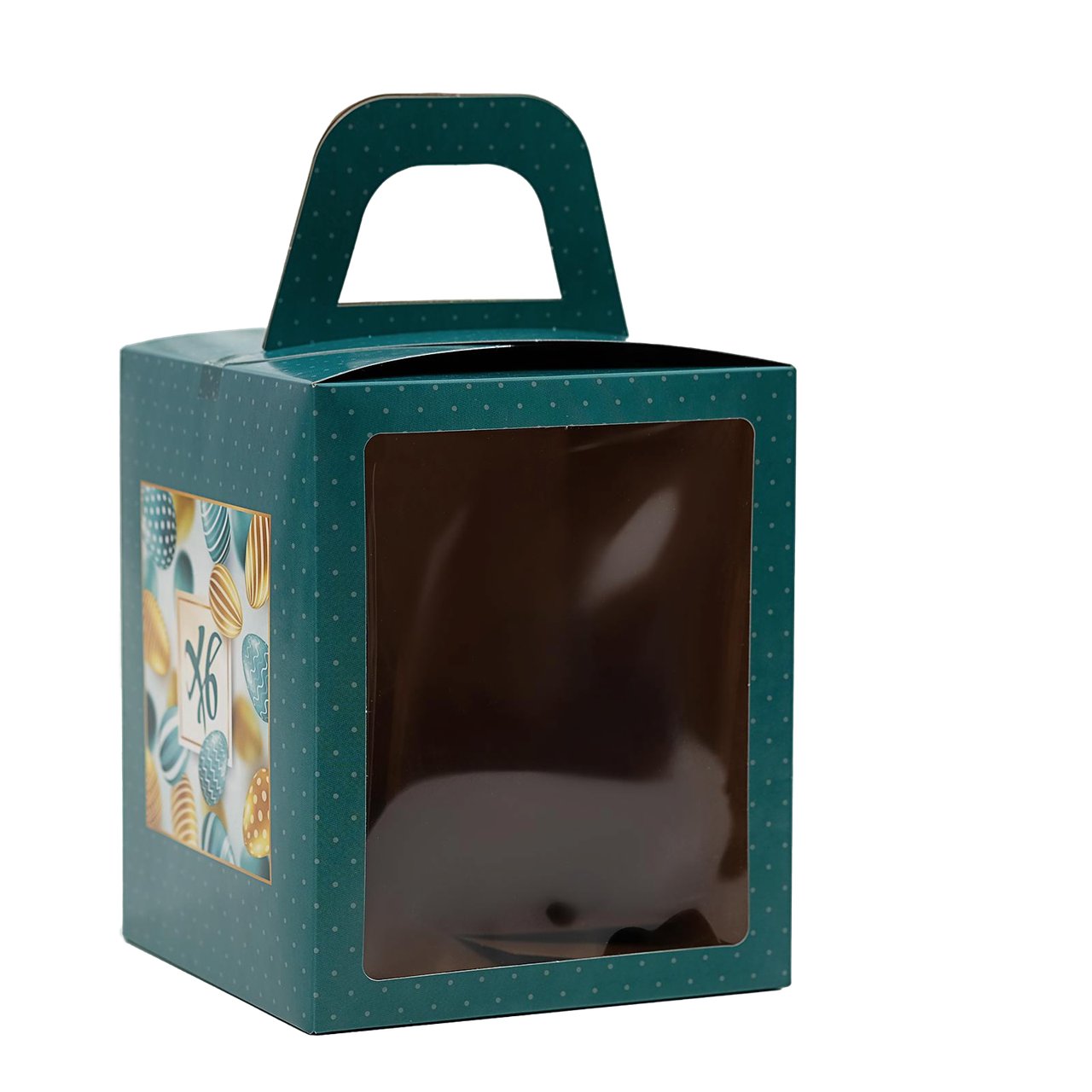 Коробка для кулича ХВ Бирюза 150х150х180 с окном 6878368