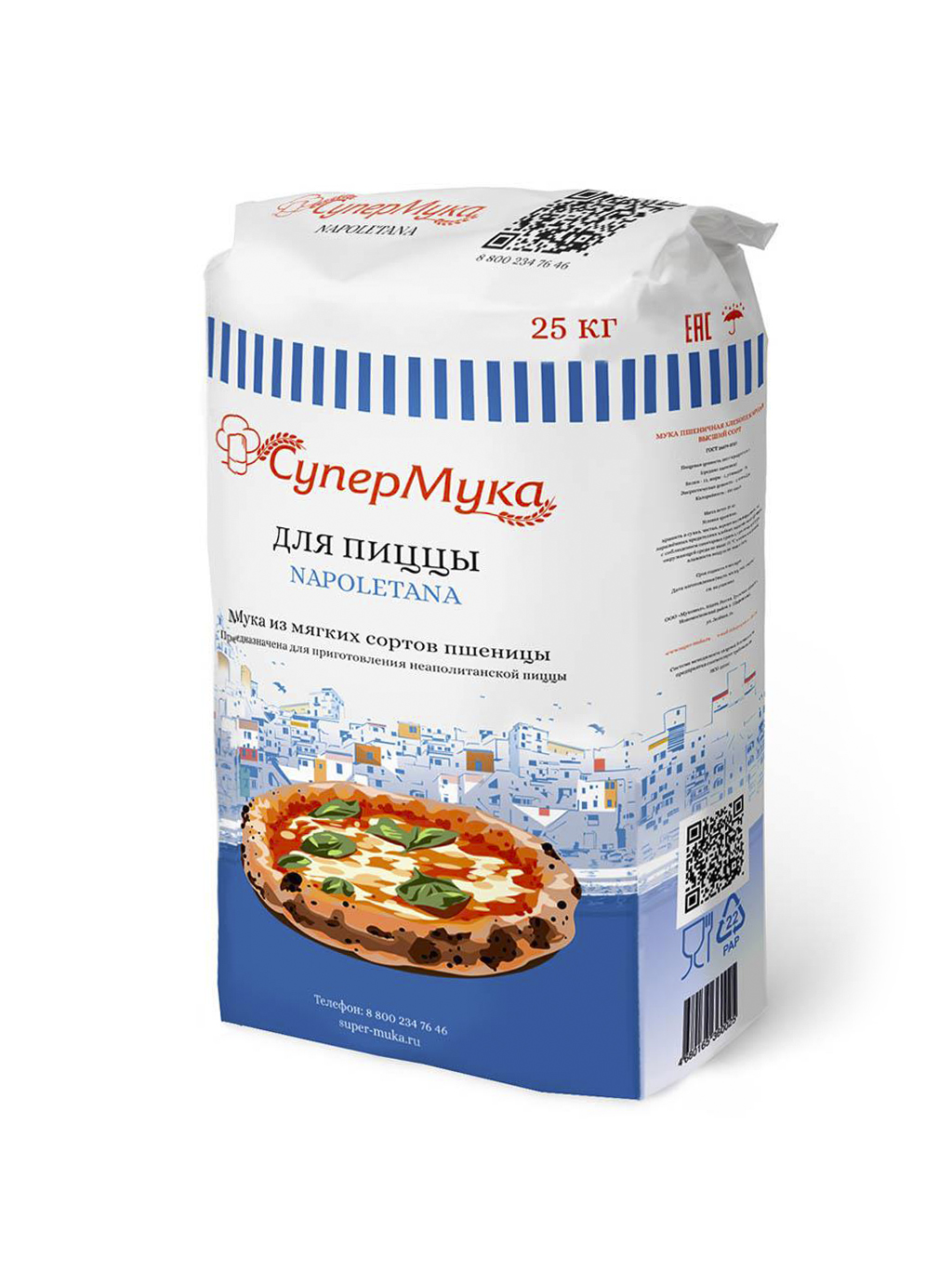 Мука для пиццы из мягких сортов НЕАПОЛИТАНСКАЯ 25 кг  Супер Мука