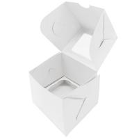 Коробка для 1 капкейка 100х100х100 белая С ОКНОМ