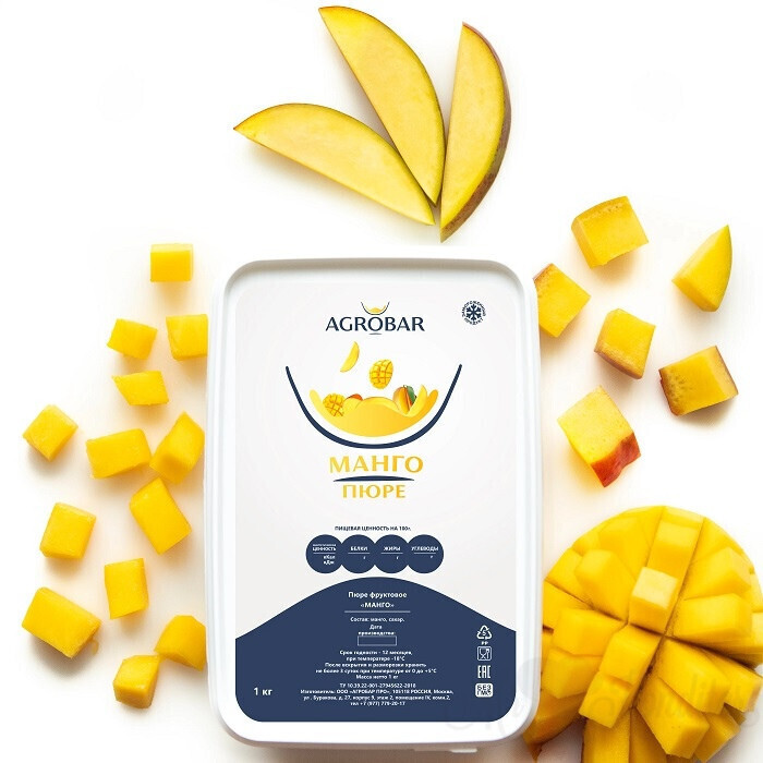 Пюре Манго  с/м 250гр /12 Агробар