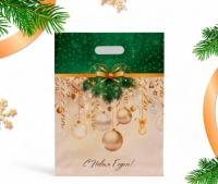 Пакет НОВОГОДНИЙ "Новогодние украшения" с вырубной ручкой 31х40 5215258
