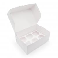 Коробка для 6 капкейков 250х170х100 белая БЕЗ окна