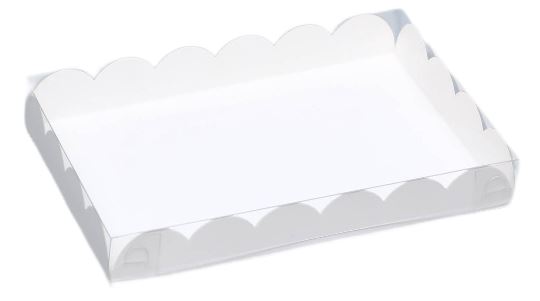 Коробка для макарун/печенья 220х150х30 белая с окном 7184424