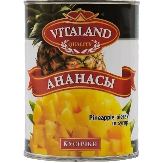 Ананасы кусочки ж/б 3100мл/6 Виталанд