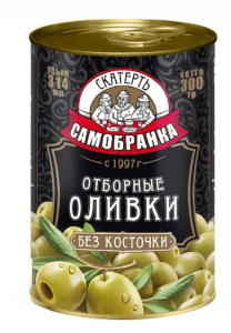 Оливки б/кост. ж/б 300гр /12 Скатерть-Самобранка