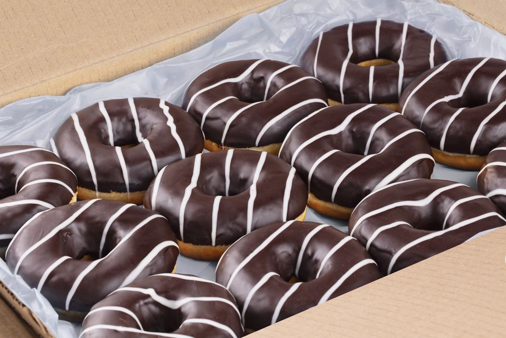 Донат глазир ШОКОЛАД С ШОКОЛ,НАЧИНКОЙ 67гр *12шт /1 КОРОБ ХлебПром