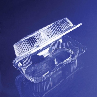 Контейнер для десерта 218х115х84 2 ячейки с крышкой (пластик)