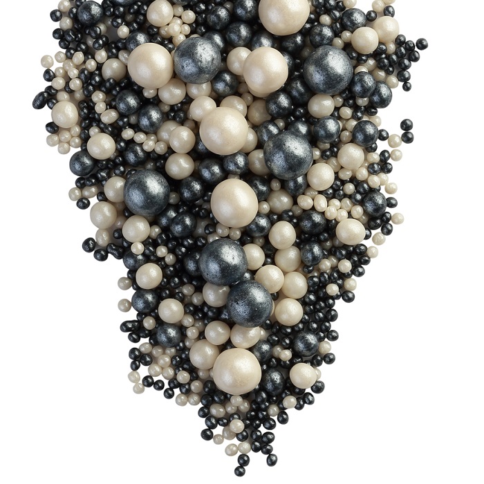 Посыпка жемчуг серебро/черный №157 100гр 