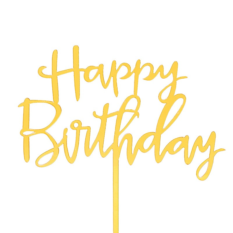 Топпер Happy Birthday золотой 7003918