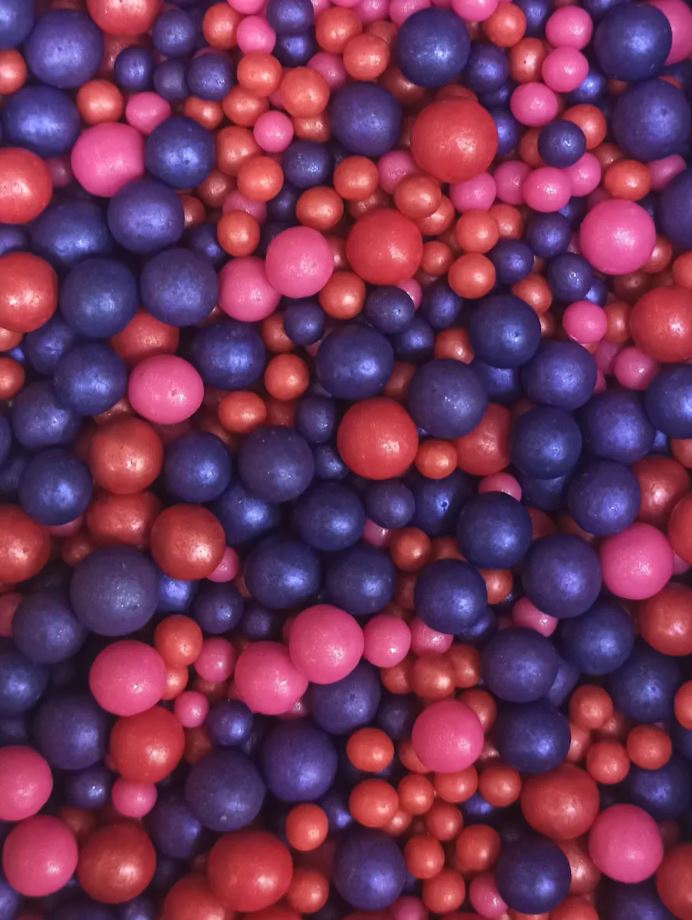 Посыпка красный/малиновый/сиреневый микс 100г №178