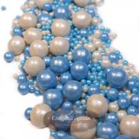 В Посыпка жемчуг голубой/серебро микс 100гр