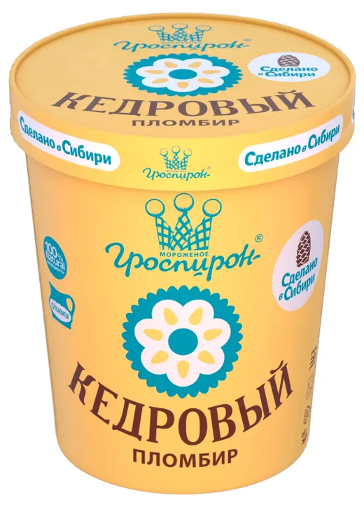 Мороженое Кедровый пломбир 410г Гроспирон