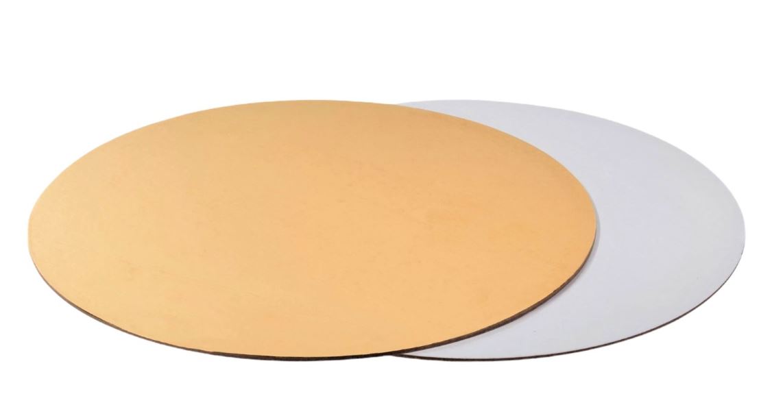 Подложка для торта  3.2мм d-280мм золото/белое круглая