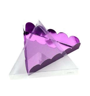 Коробка для макарун/печенья 180х30 фиолетовая с окном 9896423