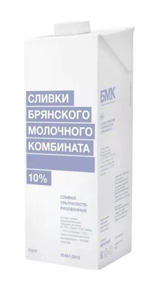 Сливки 10% БМК ультрапастеризованные 1000гр/12