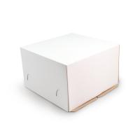 Коробка для торта 300х300х190 белая БЕЗ окна + донышко