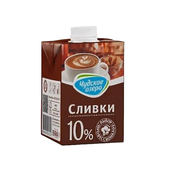 Сливки 10% 500мл/12 Чудское озеро