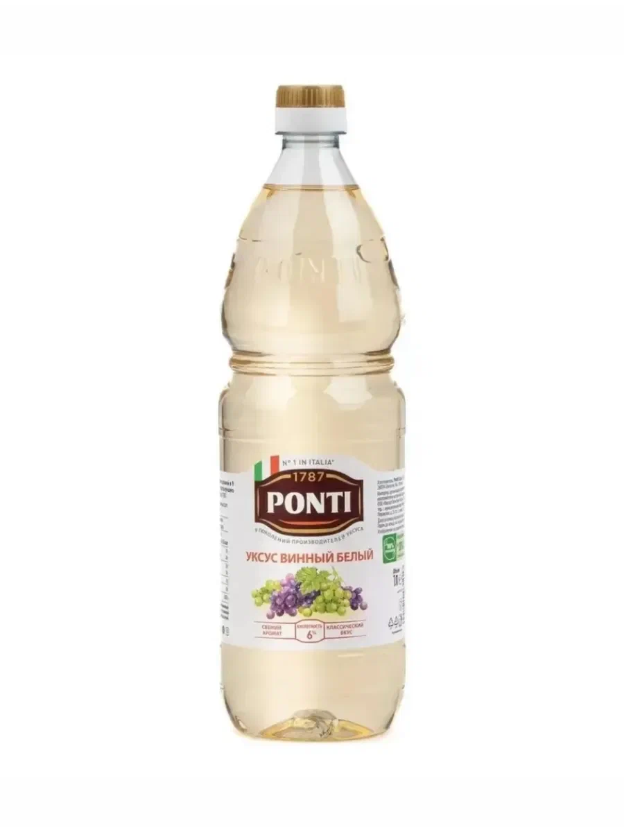 Уксус винный белый Ponti 1л /12