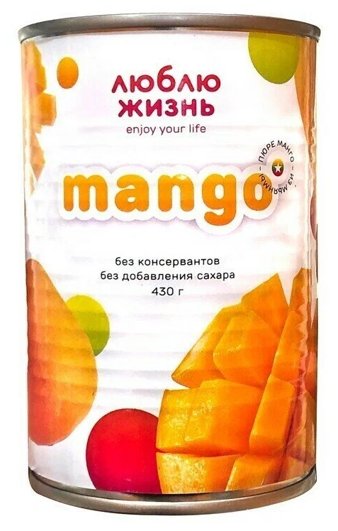 Пюре манго из Мьянмы 450гр /24 ж/б СТОП