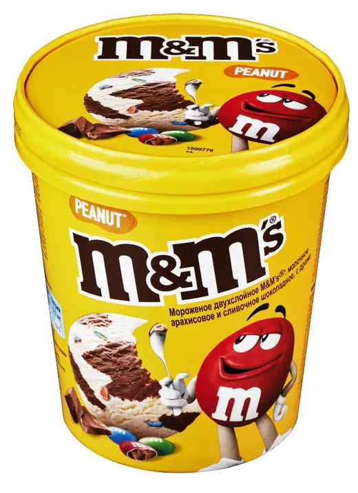 Мороженое M&M's арахис/шоколад с драже (сливочное) 295г