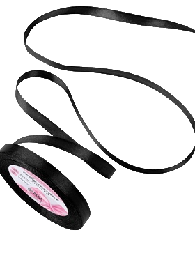 Лента атласная 6мм*25м черный №39 1961203