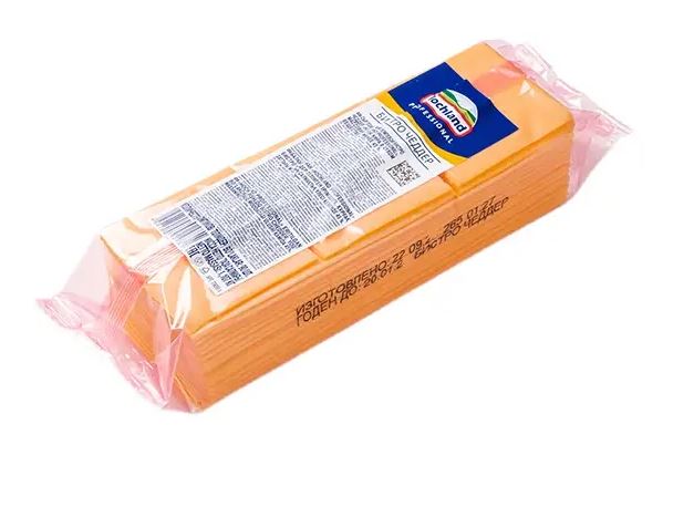 Сыр  Бистро Чеддер оранж. 45% нарезка 90 ломт.*1,107кг /6 /96 /576 /12к/8 Хохланд  790911