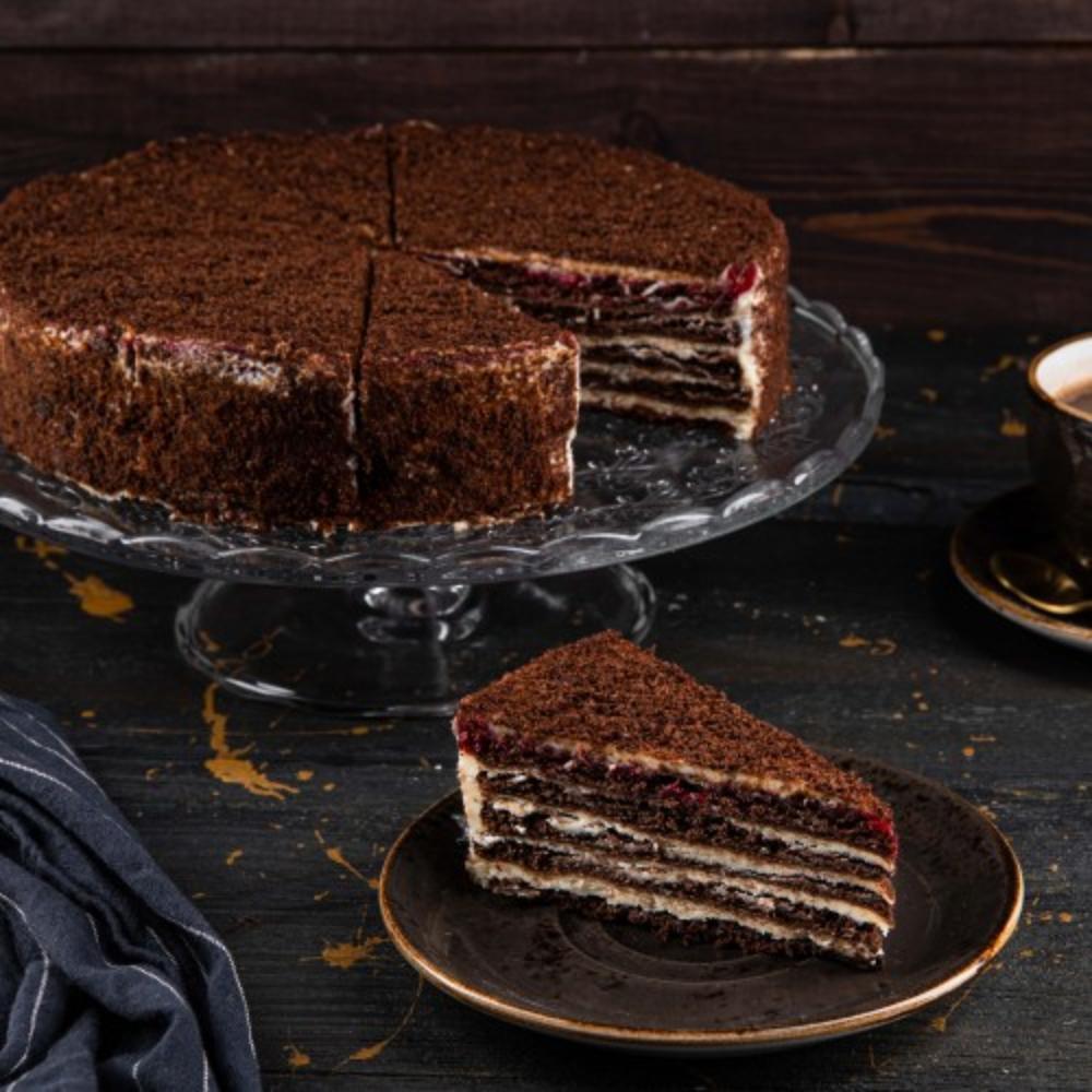 Торт ШОКОЛАДНО-МАЛИНОВЫЙ 1,4кг/4 12 порций