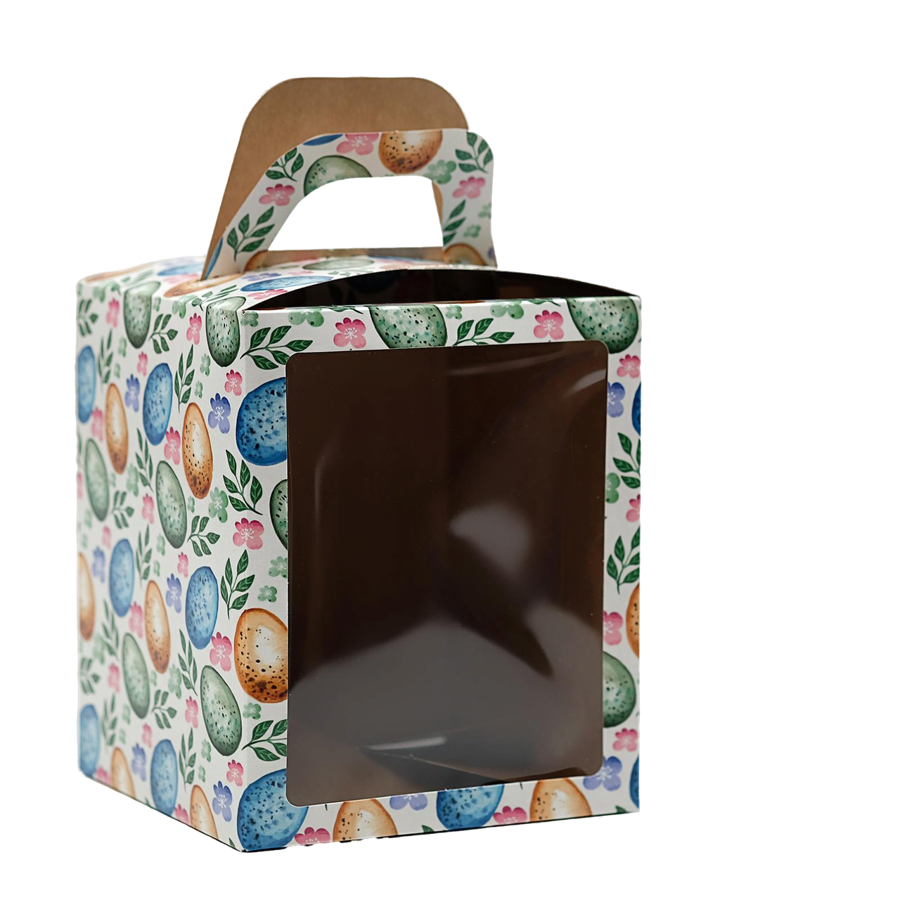 Коробка для кулича ПАСХАЛЬНЫЕ ЯЙЦА 150х150х180 с окном 6878369