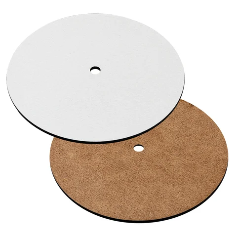 Подложка для торта деревянная ЛХДФ d-140 мм с отверстием по центру 1 см