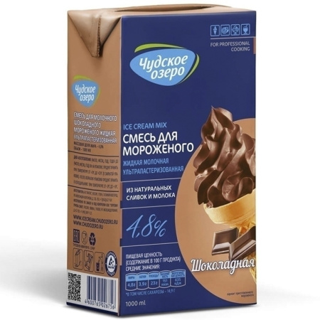 Смесь для мороженого шоколадного 4,8% 1л /12 Чудское озеро