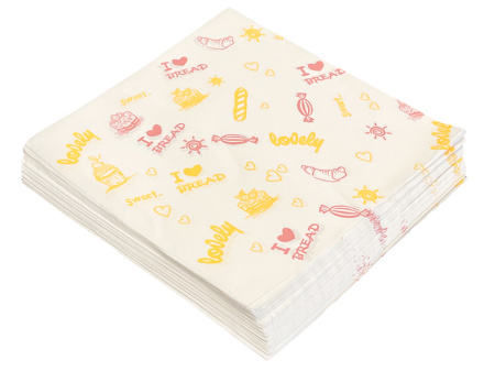 Бумага для бенто-тортов  "ПЕКАРНЯ" 18х18см, 10шт