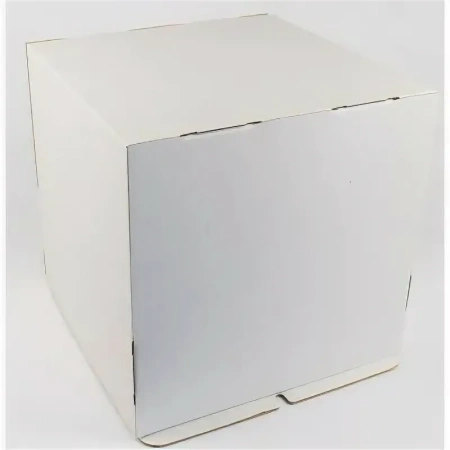 Коробка для торта 240х240х260 белая БЕЗ окна + донышко