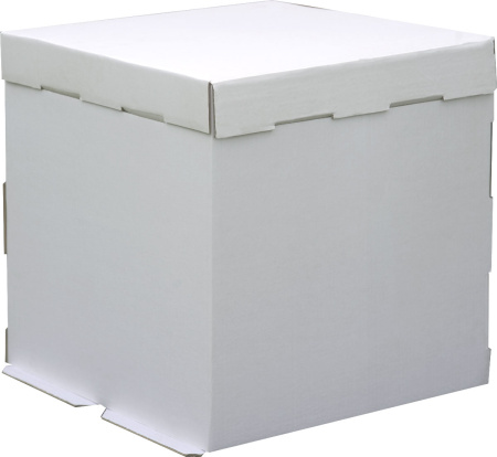 Коробка для торта 300х300х300 белая БЕЗ окна + донышко