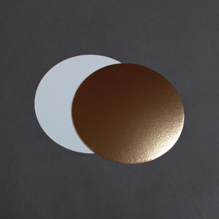 Подложка для торта  3.2мм d-260мм золото/белое круглая