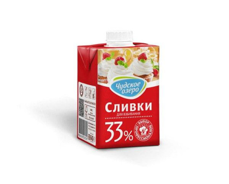 Сливки 33% 500мл/12 Чудское озеро