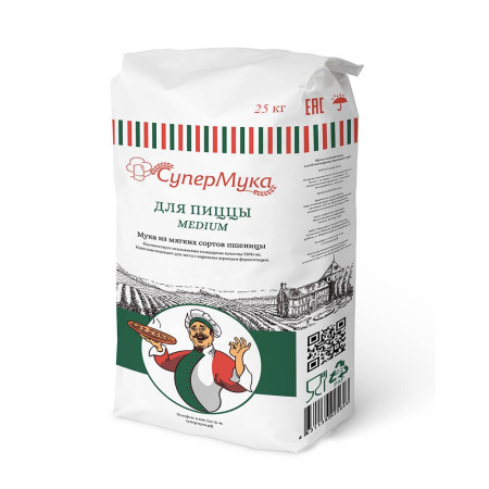 Мука для пиццы из мягких сортов МЕДИУМ 25 кг /1  Супер Мука