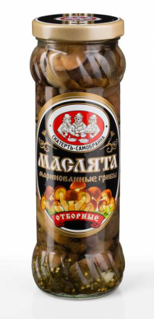 Грибы Маслята марин. ст/б 370мл/12 Скатерть-Самобранка