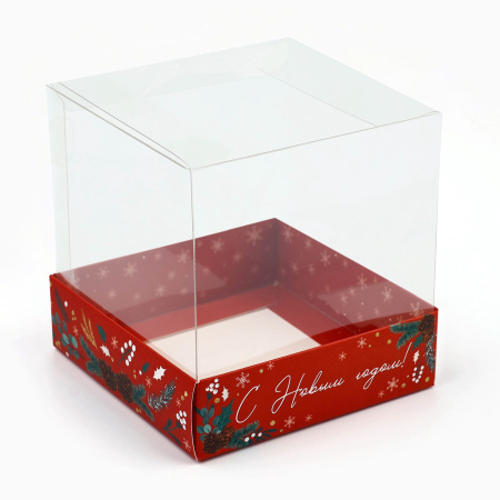 Коробка НОВОГОДНЯЯ "Новогодние мгновения" 100х100х100 10454702
