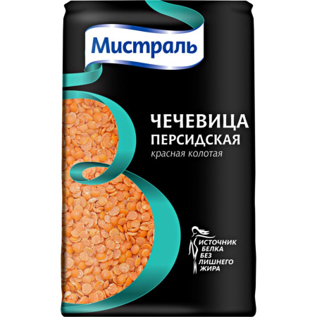 Чечевица красная колотая Персидская 450гр /12 МИСТРАЛЬ 12291