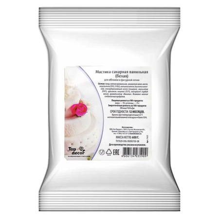 Мастика сахарная ванильная белая 600г Топ Декор 1919110