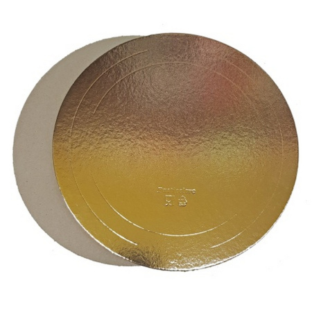 Подложка для торта  3.2мм d-200мм золото/белое круглая